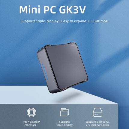 GK3V Windows 11 Pro Mini PC, Intel Gemini Lake J4125, Memory:8GB+128GB(UK Plug)-garmade.com