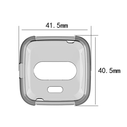 For Fitbit Versa Lite Smart Watch Silicone Protective Case(Transparent Black)-garmade.com