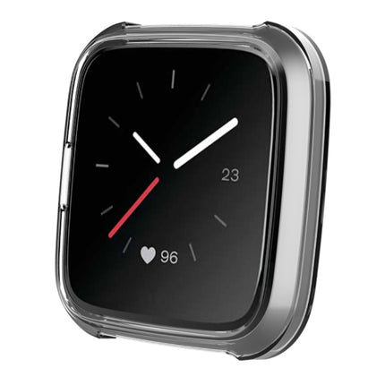 For Fitbit Versa Lite Smart Watch Silicone Protective Case(Transparent Blue)-garmade.com