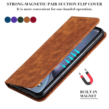 For iPhone XS Max Lucky Flowers Embossing Pattern Magnetic Horizontal Flip Leather Case with Holder & Card Slots(Wine Red)-garmade.com