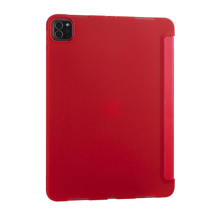 For iPad Pro 11 (2020) Multi-folding Horizontal Flip PU Leather + Shockproof Honeycomb TPU Tablet Case with Holder(Red)-garmade.com