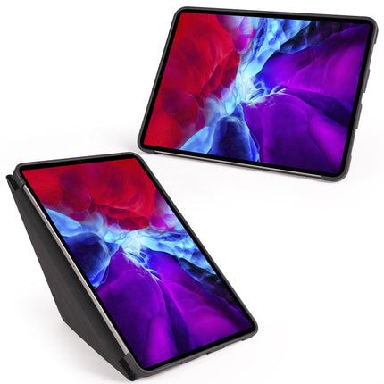 For iPad Pro 11 (2020) Multi-folding Horizontal Flip PU Leather + Shockproof Honeycomb TPU Tablet Case with Holder(Black)-garmade.com