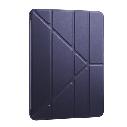 For iPad Pro 11 (2020) Multi-folding Horizontal Flip PU Leather + Shockproof Honeycomb TPU Tablet Case with Holder(Dark Blue)-garmade.com