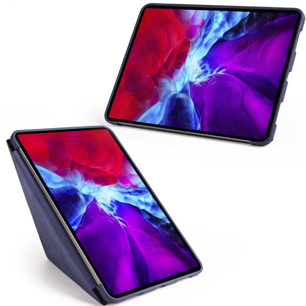 For iPad Pro 11 (2020) Multi-folding Horizontal Flip PU Leather + Shockproof Honeycomb TPU Tablet Case with Holder(Dark Blue)-garmade.com