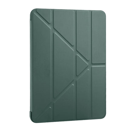 For iPad Pro 11 (2020) Multi-folding Horizontal Flip PU Leather + Shockproof Honeycomb TPU Tablet Case with Holder(Green)-garmade.com