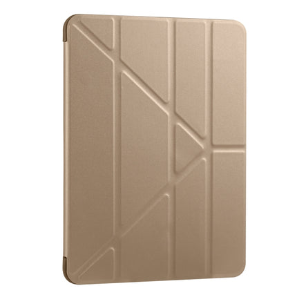 For iPad Pro 11 (2020) Multi-folding Horizontal Flip PU Leather + Shockproof Honeycomb TPU Tablet Case with Holder(Gold)-garmade.com