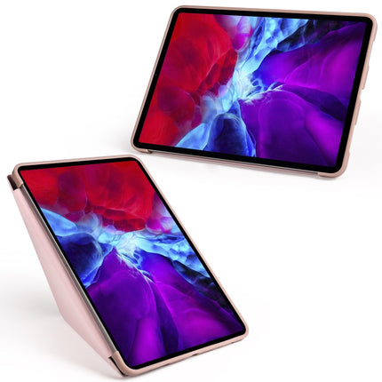 For iPad Pro 11 (2020) Multi-folding Horizontal Flip PU Leather + Shockproof Honeycomb TPU Tablet Case with Holder(Rose Gold)-garmade.com
