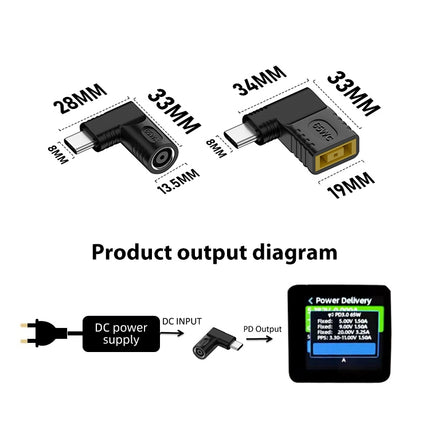 7.9x0.9mm 65W DC Input to USB-C / Type-C PD Power Adapter-garmade.com