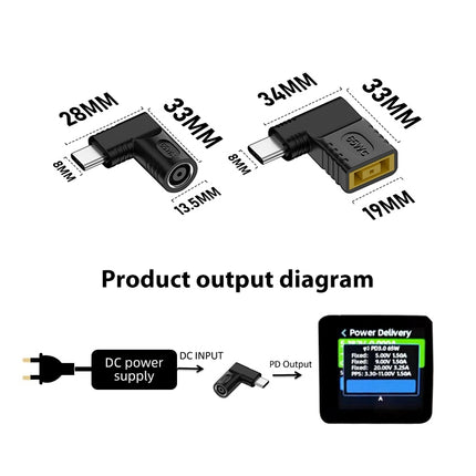 3.0x1.1mm 65W DC Input to USB-C / Type-C PD Power Adapter-garmade.com