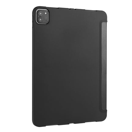 For iPad Pro 11 (2020) 3-folding Horizontal Flip PU Leather + Shockproof Honeycomb TPU Tablet Case with Holder(Black)-garmade.com