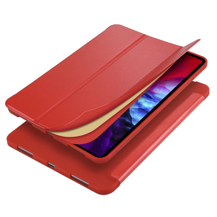 For iPad Pro 11 (2020) 3-folding Horizontal Flip PU Leather + Shockproof Honeycomb TPU Tablet Case with Holder(Red)-garmade.com