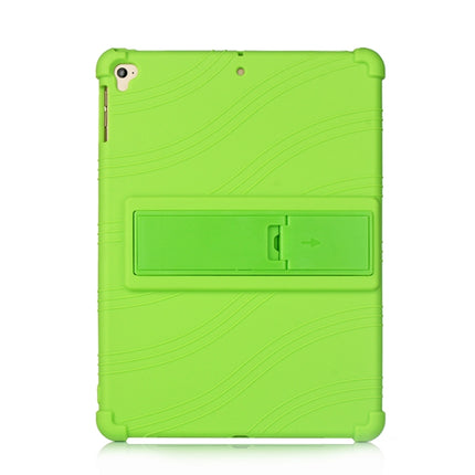 For iPad 6 (9.7 Universal) Tablet PC Silicone Protective Case with Invisible Bracket(Green)-garmade.com