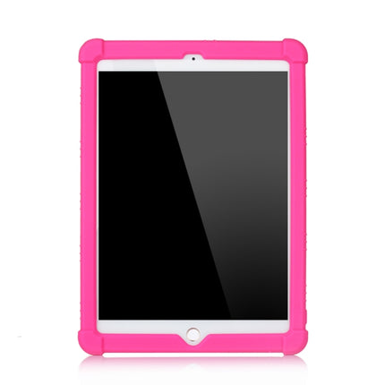 For iPad 6 (9.7 Universal) Tablet PC Silicone Protective Case with Invisible Bracket(Rose Red)-garmade.com