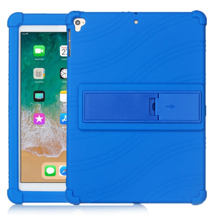 For iPad 6 (9.7 Universal) Tablet PC Silicone Protective Case with Invisible Bracket(Dark Blue)-garmade.com
