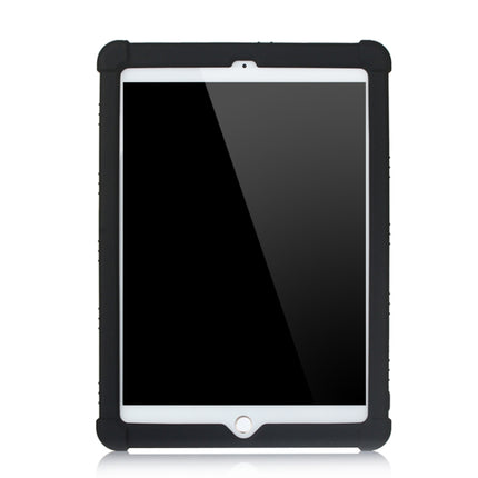 For iPad 6 (9.7 Universal) Tablet PC Silicone Protective Case with Invisible Bracket(Black)-garmade.com
