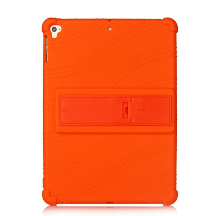 For iPad 6 (9.7 Universal) Tablet PC Silicone Protective Case with Invisible Bracket(Orange)-garmade.com