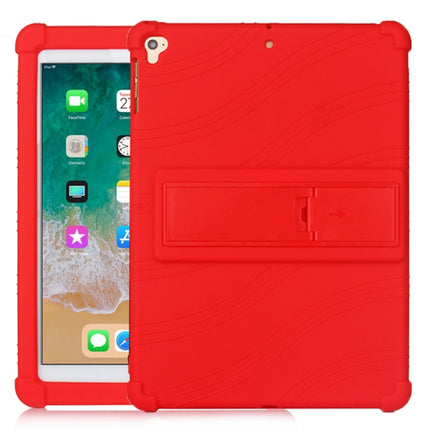 For iPad 6 (9.7 Universal) Tablet PC Silicone Protective Case with Invisible Bracket(Red)-garmade.com