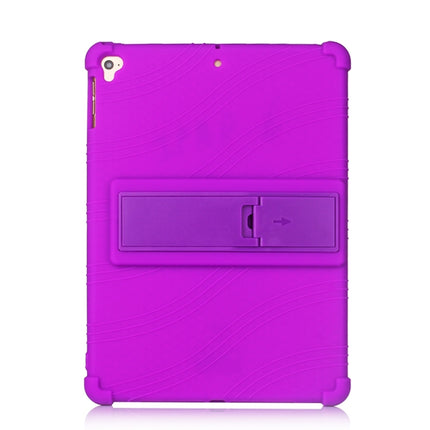 For iPad 6 (9.7 Universal) Tablet PC Silicone Protective Case with Invisible Bracket(Purple)-garmade.com