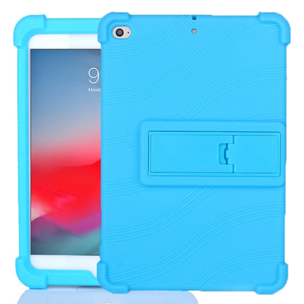 For iPad mini 5 / 4 Tablet PC Silicone Protective Case with Invisible Bracket(Sky Blue)-garmade.com