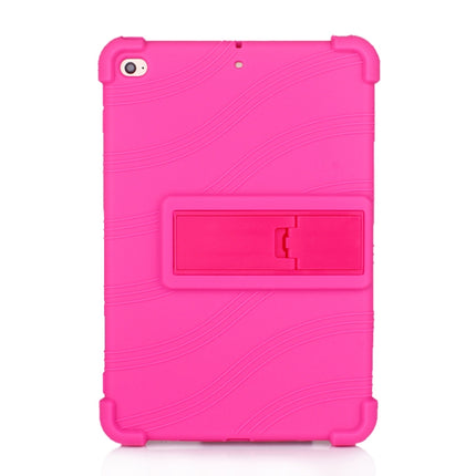 For iPad mini 5 / 4 Tablet PC Silicone Protective Case with Invisible Bracket(Rose Red)-garmade.com