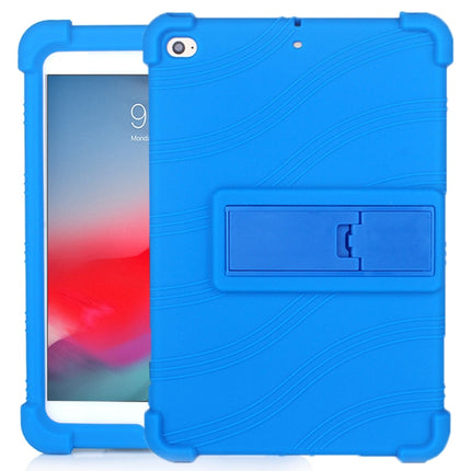 For iPad mini 5 / 4 Tablet PC Silicone Protective Case with Invisible Bracket(Dark Blue)-garmade.com