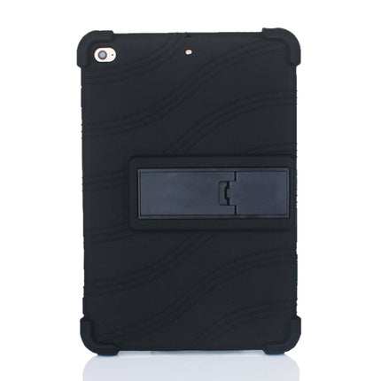 For iPad mini 5 / 4 Tablet PC Silicone Protective Case with Invisible Bracket(Black)-garmade.com