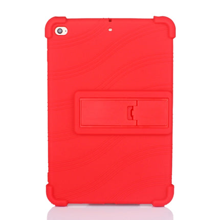 For iPad mini 5 / 4 Tablet PC Silicone Protective Case with Invisible Bracket(Red)-garmade.com
