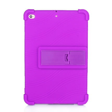 For iPad mini 5 / 4 Tablet PC Silicone Protective Case with Invisible Bracket(Purple)-garmade.com
