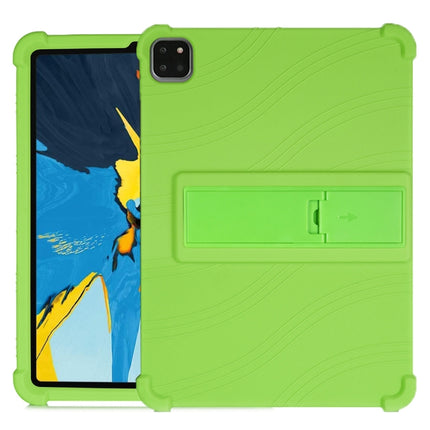 For iPad Pro 11 inch （2018） Tablet PC Silicone Protective Case with Invisible Bracket(Green)-garmade.com