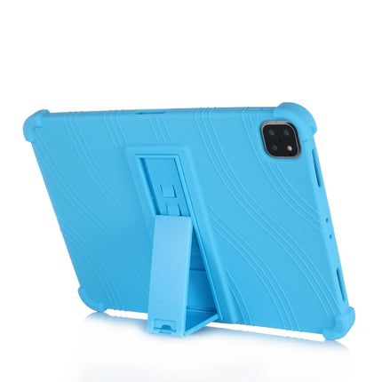 For iPad Pro 11 inch （2018） Tablet PC Silicone Protective Case with Invisible Bracket(Sky Blue)-garmade.com