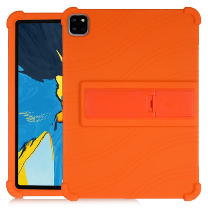 For iPad Pro 11 inch （2018） Tablet PC Silicone Protective Case with Invisible Bracket(Orange)-garmade.com