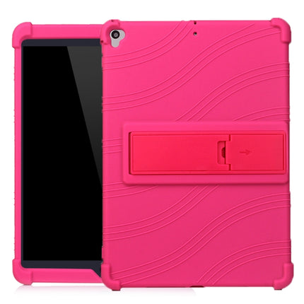 For iPad 10.2 / 10.5 Tablet PC Silicone Protective Case with Invisible Bracket(Rose Red)-garmade.com