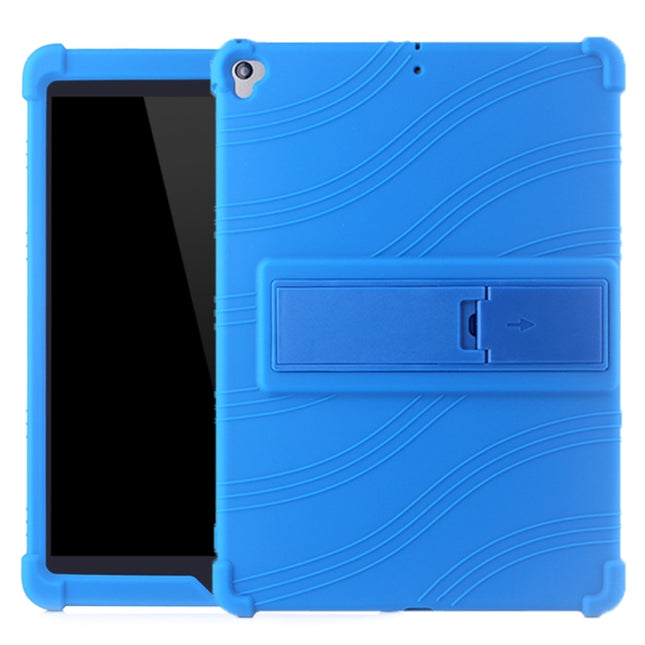 For iPad 10.2 / 10.5 Tablet PC Silicone Protective Case with Invisible Bracket(Dark Blue)-garmade.com
