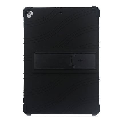 For iPad 10.2 / 10.5 Tablet PC Silicone Protective Case with Invisible Bracket(Black)-garmade.com