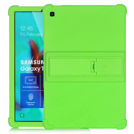 For Galaxy Tab S5e T720 Tablet PC Silicone Protective Case with Invisible Bracket(Green)-garmade.com