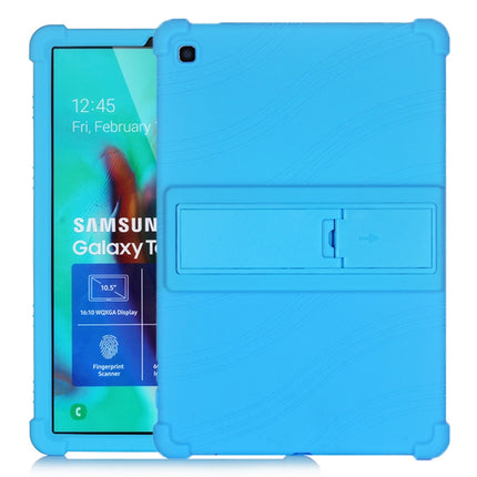 For Galaxy Tab S5e T720 Tablet PC Silicone Protective Case with Invisible Bracket(Sky Blue)-garmade.com