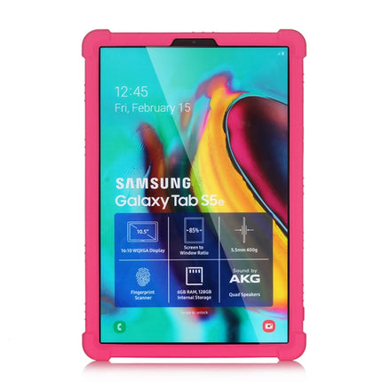 For Galaxy Tab S5e T720 Tablet PC Silicone Protective Case with Invisible Bracket(Rose Red)-garmade.com