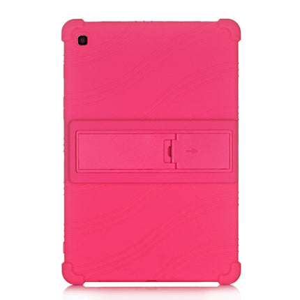 For Galaxy Tab S5e T720 Tablet PC Silicone Protective Case with Invisible Bracket(Rose Red)-garmade.com