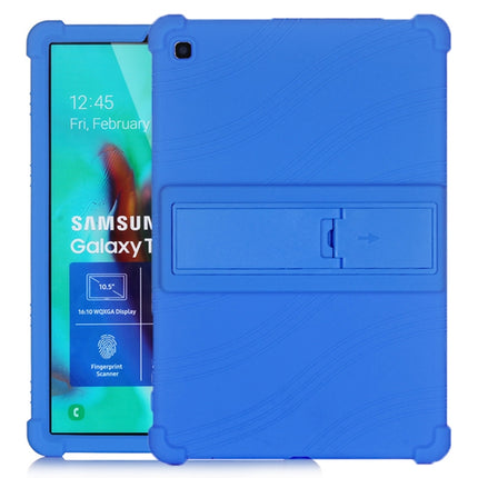 For Galaxy Tab S5e T720 Tablet PC Silicone Protective Case with Invisible Bracket(Dark Blue)-garmade.com