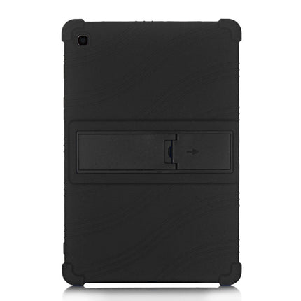 For Galaxy Tab S5e T720 Tablet PC Silicone Protective Case with Invisible Bracket(Black)-garmade.com