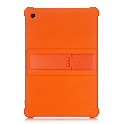 For Galaxy Tab S5e T720 Tablet PC Silicone Protective Case with Invisible Bracket(Orange)-garmade.com