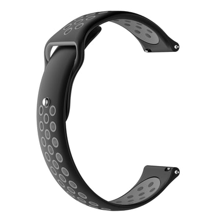 For Garmin Fenix Chronos Two-colors Replacement Wrist Strap Watchband(Black Grey)-garmade.com