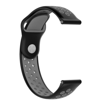 For Garmin Fenix Chronos Two-colors Replacement Wrist Strap Watchband(Black Grey)-garmade.com