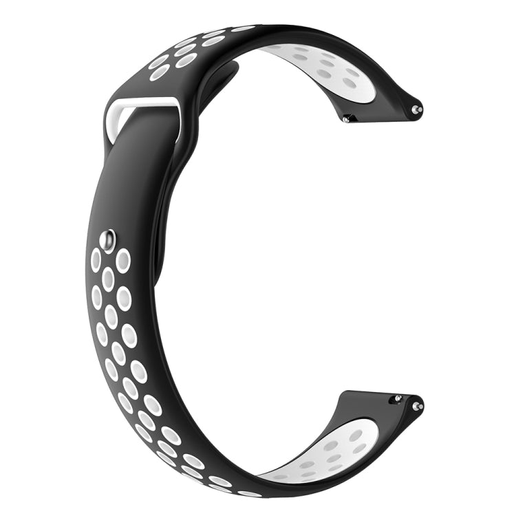 For Garmin Fenix Chronos Two-colors Replacement Wrist Strap Watchband(Black White)-garmade.com
