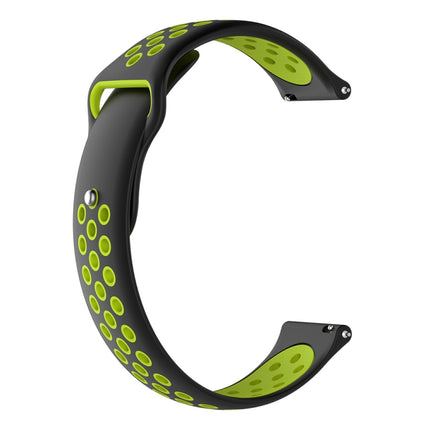 For Garmin Fenix Chronos Two-colors Replacement Wrist Strap Watchband(Black Lime)-garmade.com
