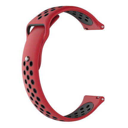For Garmin Fenix Chronos Two-colors Replacement Wrist Strap Watchband(Red Black)-garmade.com