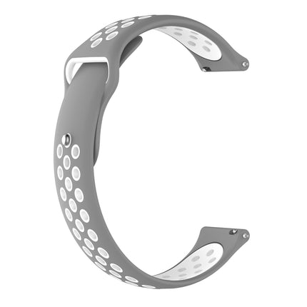 For Garmin Fenix Chronos Two-colors Replacement Wrist Strap Watchband(Grey White)-garmade.com