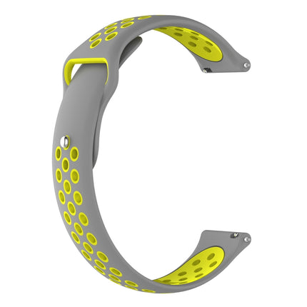 For Garmin Fenix Chronos Two-colors Replacement Wrist Strap Watchband(Gray Yellow)-garmade.com