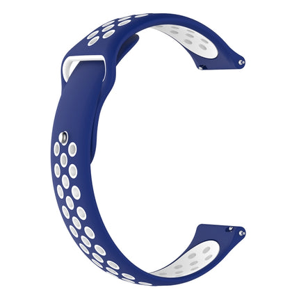 For Garmin Fenix Chronos Two-colors Replacement Wrist Strap Watchband(Blue White)-garmade.com