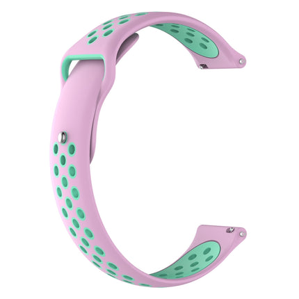 For Garmin Fenix Chronos Two-colors Replacement Wrist Strap Watchband(Teal Pink)-garmade.com